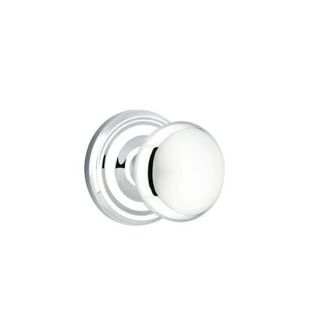 Emtek Providence Knob 2-3/8 in Backset Privacy w/Regular Rose for 1-1/4 in to 2 in Door Polished Chrome 8200PUS26